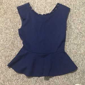 Navy blue Peplum shirt
